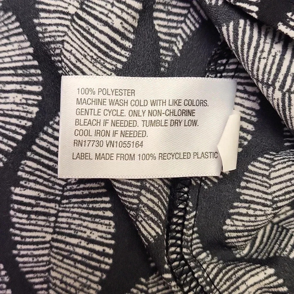 🛍Merona Cami Spaghetti Strap Tank Black White Leaves Womens Size‎ Medium - Picture 3 of 6